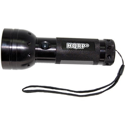 HQRP 385nM UV Blacklight Torch + UV Protecting Glasses – Ultraviolet Flashlight Kit