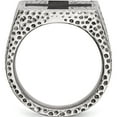thumbnail image 2 of Stainless Steel Textured Black Enameled Cross Ring (Size 9) Made In China sr468-9, 2 of 5