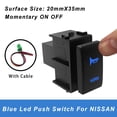 thumbnail image 1 of Blue Led 12v Push Button Switch With Wiring Connector Replacement Switch For Nissan Pathfinder Navara Patrol Y61/62 X-trail T31, 1 of 1
