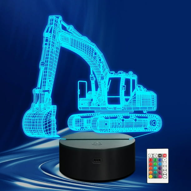 Luz nocturna CoolGift Mart Excavator 3D LED con control remoto