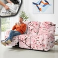 thumbnail image 5 of ZIATUBLES Butterfly Flower Pink Recliner Covers for 3 Seater Reclining Sofa, Soft Fitted Furniture Protector for Pets Washable Stretch Recliner Chair Covers with Storage Pockets Set of 8, 5 of 9