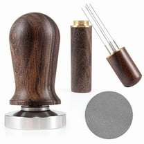 51mm Espresso Coffee Tamper&Stirrer Set-Wooden-Handle Spring-Loaded Calibrated Tamper with Premium Stainless Steel Base