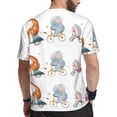 thumbnail image 2 of Wukai Animals in Transport Print Men's Short-Sleeved Mesh T-Shirt,Quick-Dry Short Sleeve Workout T-Shirt-6X-Large, 2 of 8