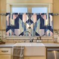 thumbnail image 2 of Yayeee Kitchen Curtains Tier Set of 2 Light Filtering 57"x36" Over Sink Window Panels, Pink Stripes, 2 of 7