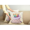 thumbnail image 2 of Ambesonne Retro Throw Pillow Cover 2 Pack, Cake Candles Dots Stars, 18", Multicolor, 2 of 5