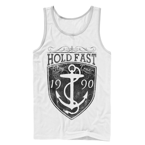 Men's Lost Gods Hold Fast Anchor  Tank Top White Large