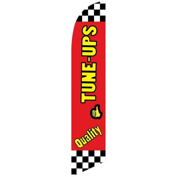 Quality Tune-ups checkered Feather Banner Swooper Flag -No Wind Required- Replacement FLAG ONLY