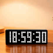 13 in / 32 cm LED Pixel Timer, Digital Retro Clock, Programmable Countdown Clock, Memory Function, Remote Control, 2 Brightness Levels, Tabletop for Gaming Room, Gym
