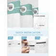 thumbnail image 5 of No Hook Cloth Fabric Shower Curtain with Snap in Liner, Turquoise Beige Stripe Waterproof Shower Curtains Set with See Through Top Window, Modern Art Horizontal Striped Bath Curtains Shower 36"x72", 5 of 6