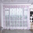 thumbnail image 1 of Bidobibo Sheer Voile Curtains, Decorative Leaves Embroidery Faux Linen Rod Pocket Window Drapes for Home Kitchen, Living Room and Bedroom, 1 of 7