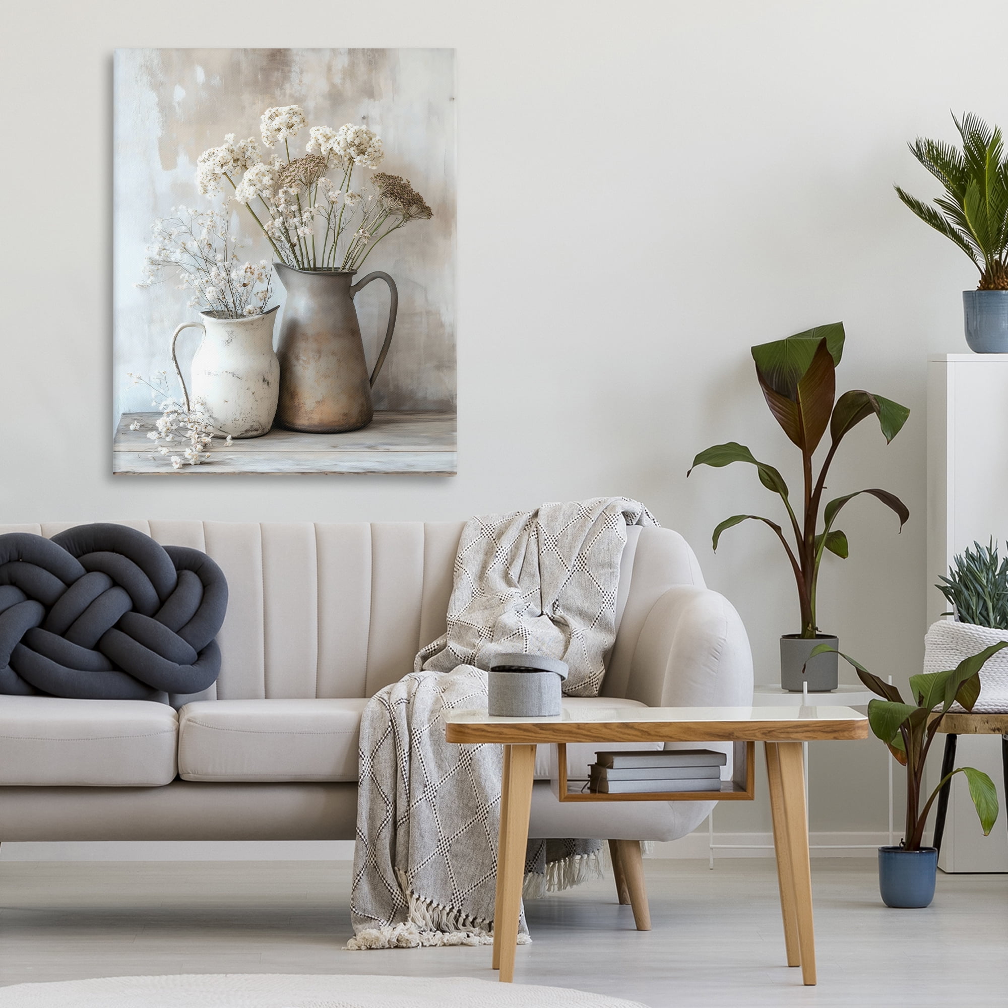 Stupell Industries Rustic Flower Arrangement in Pitchers Canvas Wall Art, design by Creative Studio