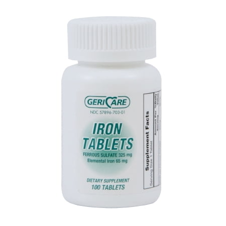 Geri-Care Iron Supplement 60-703-01, 325 Milligram Strength Tablet, Bottle of