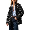 thumbnail image 6 of SBYOJLPB Women's Polka Dot Coat Stand Collar Zip Up Jacket with Pockets, 6 of 9