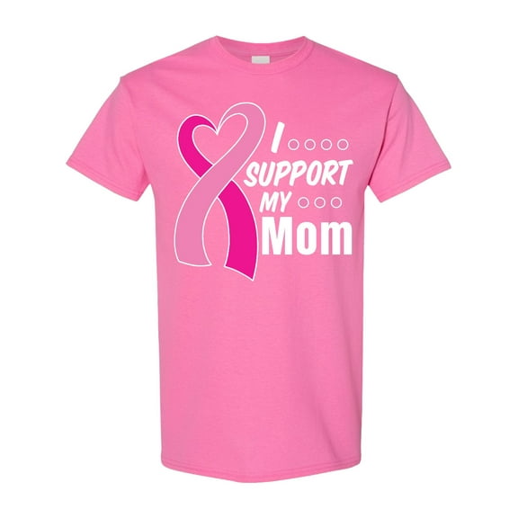 Inktastic Breast Cancer Awareness I Support My Mom with Pink Ribbon T-Shirt