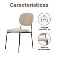 thumbnail image 2 of Sillas para Comedor y Sala Redonda Tapizadas Boucle con Respaldo Estilo Moderno y Minimalista con Patas de Metal - Set 2 Silas Taupe GAON, 2 of 5