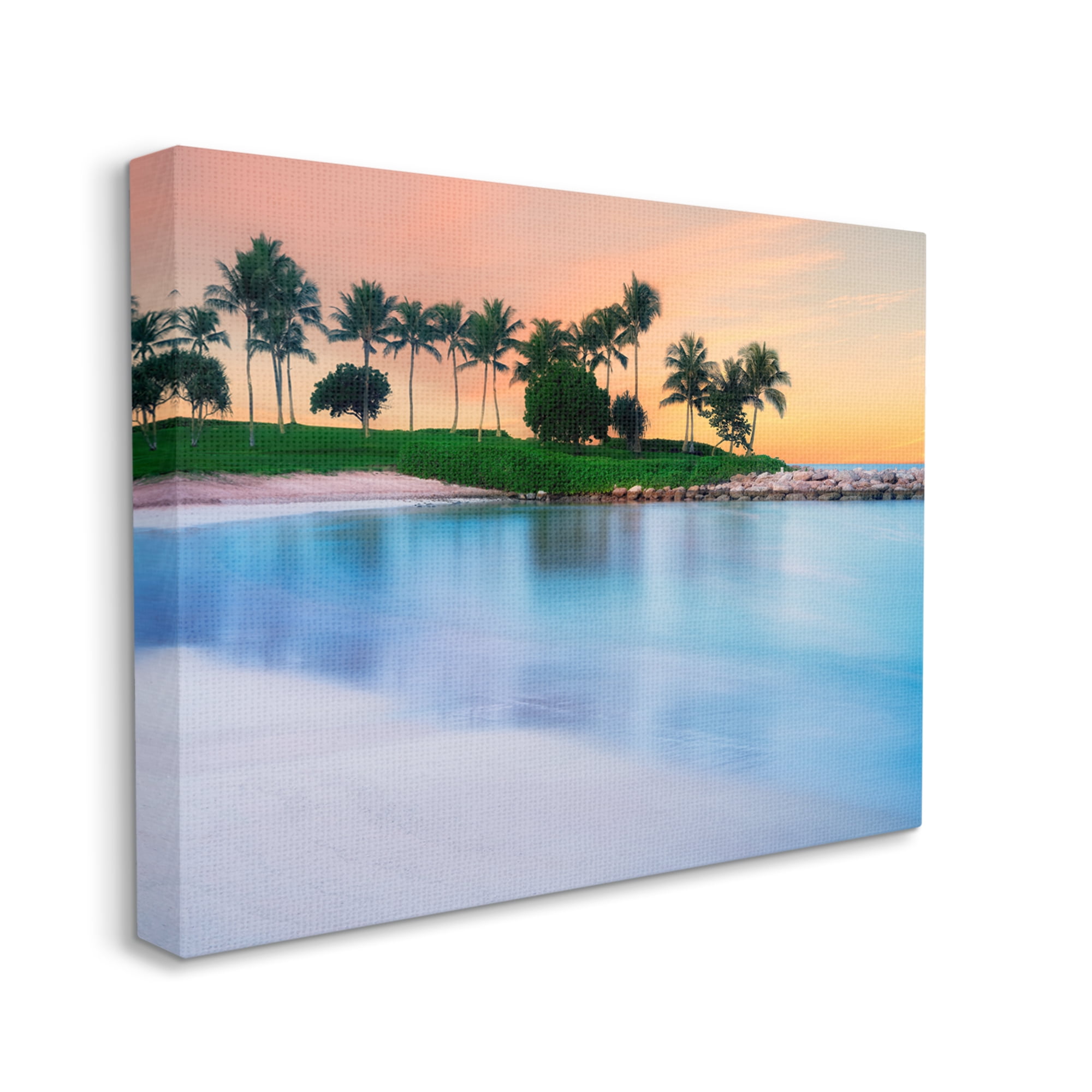 Stupell Industries Tropical Beach Cove Landscape Coastal Photography Gallery Wrapped Canvas Print Wall Art