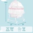 thumbnail image 3 of Dream On Me Lacy Moisés y cuna portátil 2 en 1 en rosa y blanco, moisés ligero para bebé con cesta de almacenamiento, dosel ajustable y extraíble, 3 of 5