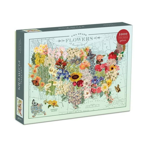 Galison - Wendy Gold - USA State Flowers - 1000 Piece Jigsaw Puzzle