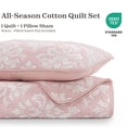 thumbnail image 5 of Exclusivo Mezcla 100% Cotton Quilts Twin Size Pink, Soft Breathable Bedspread Gauze Boho Pattern Coverlet Lightweight Twin Quilt Bedding Set for All Seasons( 1 Quilt and 1 Pillow Sham), 5 of 7