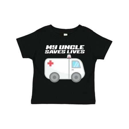 

Inktastic My Uncle Saves Lives- Ambulance Gift Toddler Boy or Toddler Girl T-Shirt