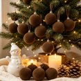 thumbnail image 6 of JJV 9 Pcs Velvet Christmas Ball Ornaments, 3.15 Inch Flocked Shatterproof Xmas Tree Decor, Solid Color Christmas Balls Hanging Ornaments, 6 of 8
