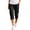 Black, variant on TQWQT Pedal Pushers for Women Drawstring Cotton Linen Capri Pants Dressy Casual Wide Leg Elastic Waist Lightweight Lounge Pants Trendy Summer Palazzo Trousers with Pockets Blue L