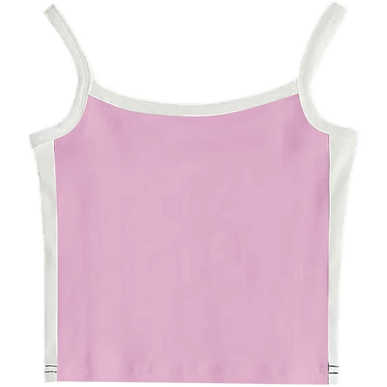 EHTMSAK Basic Crop Tank Tops for Women Square Neck Swim