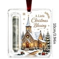 thumbnail image 3 of Money Gift Christmas Tree Ornament, Snowy Church Artwork Holiday Cash Holder Decoration, Hanging Keepsake for Kids Teens and Adults, Clear Acrylic, 3 of 6