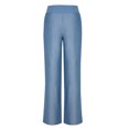 thumbnail image 5 of Simua Women's Casual Pull-on Pant with Elastic Waist High Waist Denim Wide Leg Palazzo Pants Jeans Trousers Light Blue,S, 5 of 6