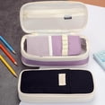 thumbnail image 4 of Big Capacity Pencil Pen Case Simple Stationery Bag College Office Organizer Purple, 4 of 6