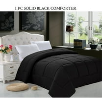 1pc SOLID Black Comforter Full/Queen Black