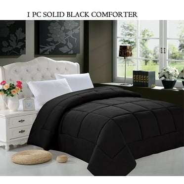 1pc SOLID Black Comforter Full/Queen Black