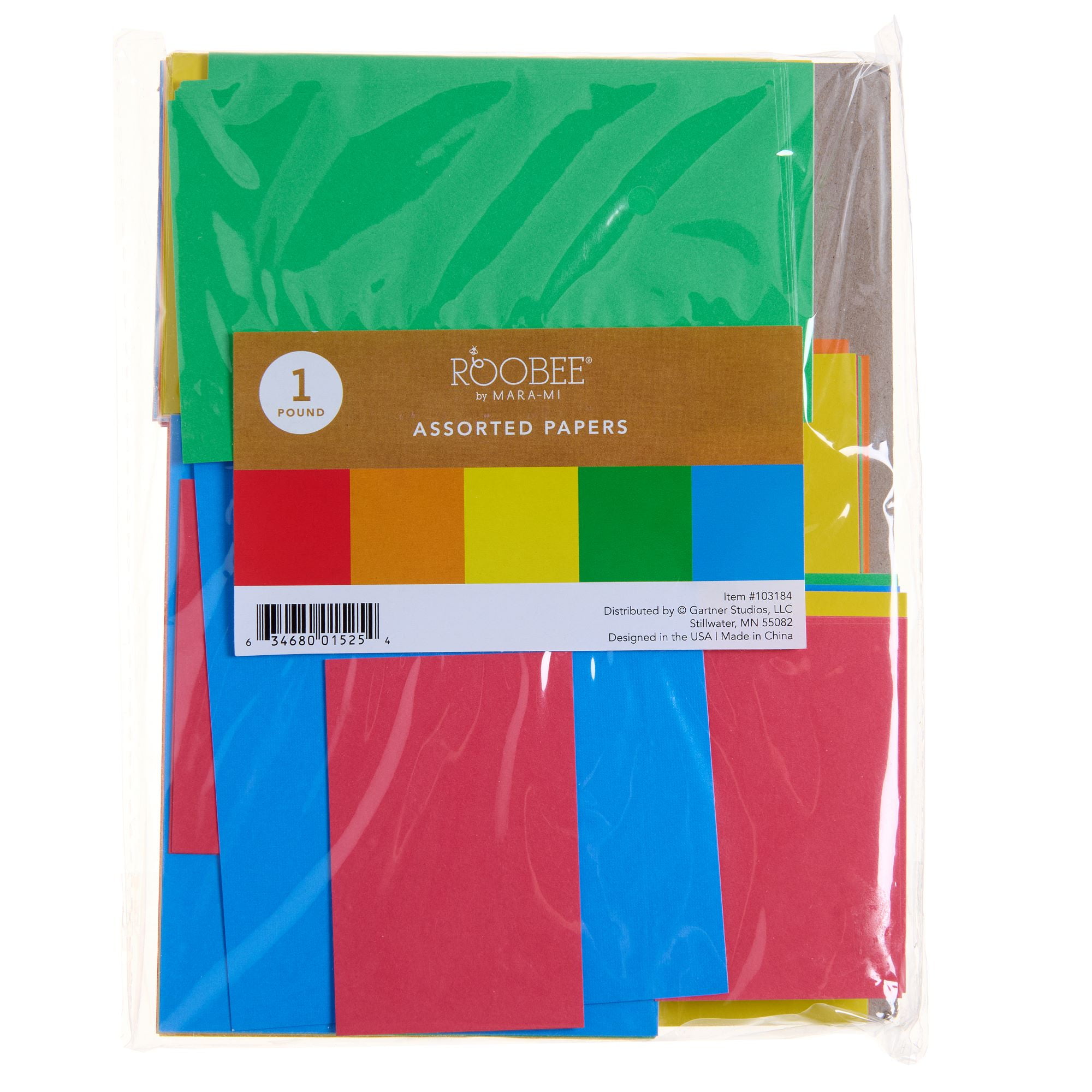 (2 pack) Roobee by Mara Mi Primary Multicolor Scrap Pack, Scrapbook Paper, Decorative Paper, 1LB