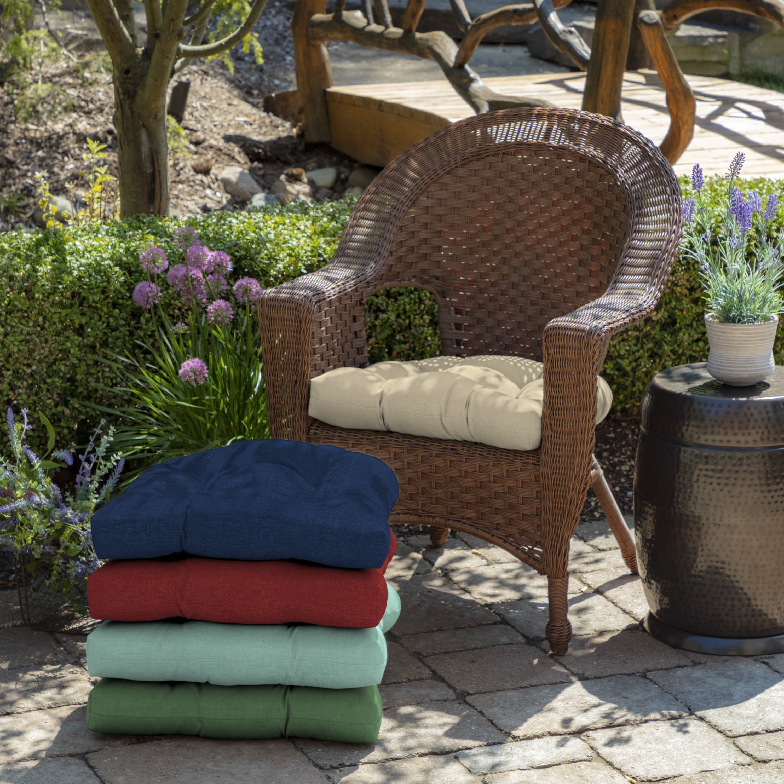 Kensington Garden 2pc 20x20 Solid Outdoor Chair Cushions Kiwi