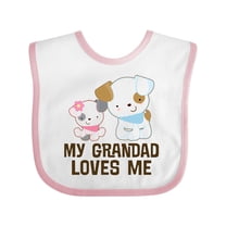 Inktastic My Grandad Loves Me Granddaughter Puppy Girls Girls Baby Bib