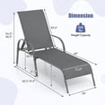 thumbnail image 3 of Costway Chaise Longue de Patio avec Accoudoirs Inclinables Réglables, Gris Turquoise, 3 of 9