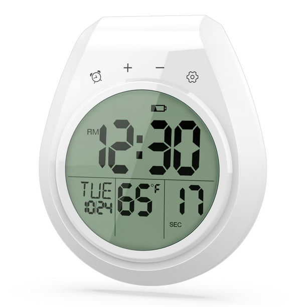 Reloj de ducha digital resistente al agua temporizador de bano reloj de pared digital para cocina pantalla LCD 12 24 horas Walmart en linea
