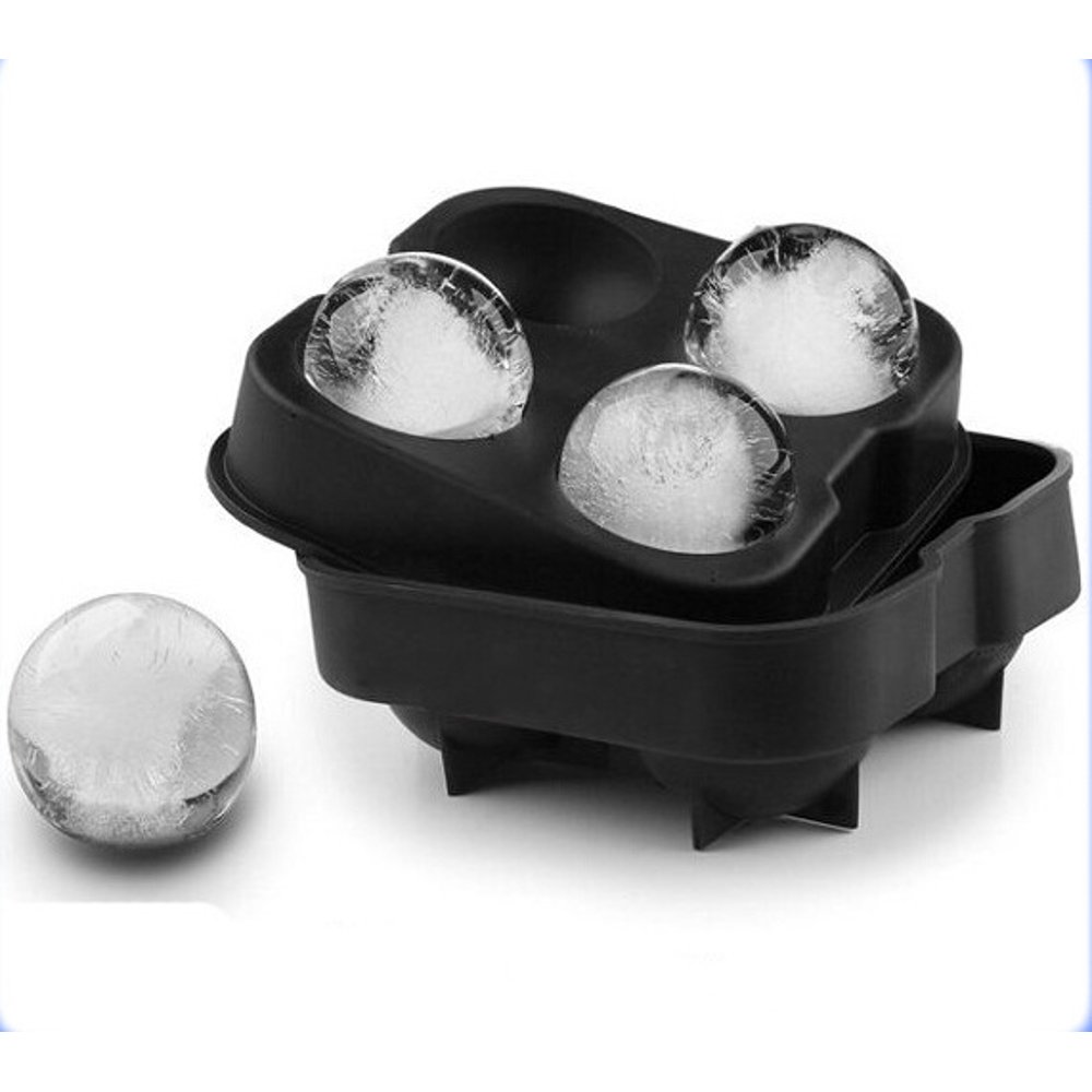 Ice Ball Maker Mold Black Flexible Silicone Ice Tray Molds 4 cm X 4