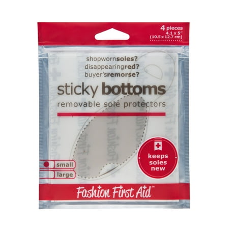 Sticky Bottoms: removable sole protectors, clear (4 pieces small: 4 x