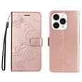 thumbnail image 2 of Feishell Compatible with iPhone 16 Pro Wallet Case with Wrist Strap,for Men Women,Butterfly Embossed PU Leather Flip Stand Card Slots Protective Magnetic Flip Kickstand Phone Cover,Rosegold, 2 of 11