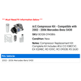 thumbnail image 2 of A/C Compressor Kit - Compatible with 2002 - 2006 Mercedes-Benz S430 2003 2004 2005, 2 of 2