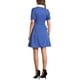thumbnail image 3 of Vestido de mujer con cuello Peter Pan de contraste y botones Inspire Chic, con cordones, color azul oscuro, 3 of 6