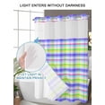 thumbnail image 4 of No Hook Cloth Fabric Shower Curtain with Snap in Liner, Colorful Plaid Waterproof Shower Curtains Set with See Through Top Window, Modern Check Rustic Art Aesthetic Bath Curtains Shower 72"x96", 4 of 6