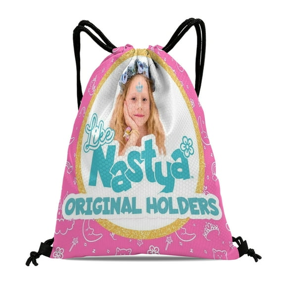 Drawstring Backpack for Like Nastya Sackpack Adults Women Men Party Favor Bags Sports for Gym Travel Swimming Hiking Camping Tote Bag 11.8 × 15.7 in