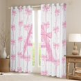 thumbnail image 2 of Manfei Letter A Monogrammed Black Out Curtains,Cute Bow Knot Curtains Pack of 2 (42x63 Each),Pink Glitter Print Bedroom Curtains For Girl,Microfiber Room Decorative, 2 of 6