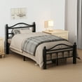 thumbnail image 6 of Twin Bed Frames With Headboard -Heavy Duty Twin Size Bed Frame, 1500LBS Capacity & Noise Free Design, 12 Inch Under-Bed Storage, No Box Spring Needed, Easy Assembly, Black, 6 of 9