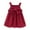 Red, variant on Girls Jumper Dress for Girls 2026 Summer 1-5Y Square Neck Sleeveless Bowknot Cami Strap Solid Color Casual Princess Dress