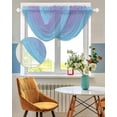 thumbnail image 3 of Waterfall Valances for Windows, Ombre Blue Purple Kitchen Sheer Valance Curtains, Colorful Painting Rod Pocket Elegant Swag Valances for Living Room Bedroom, 47.2"x38.5", 2 Panel, 3 of 8