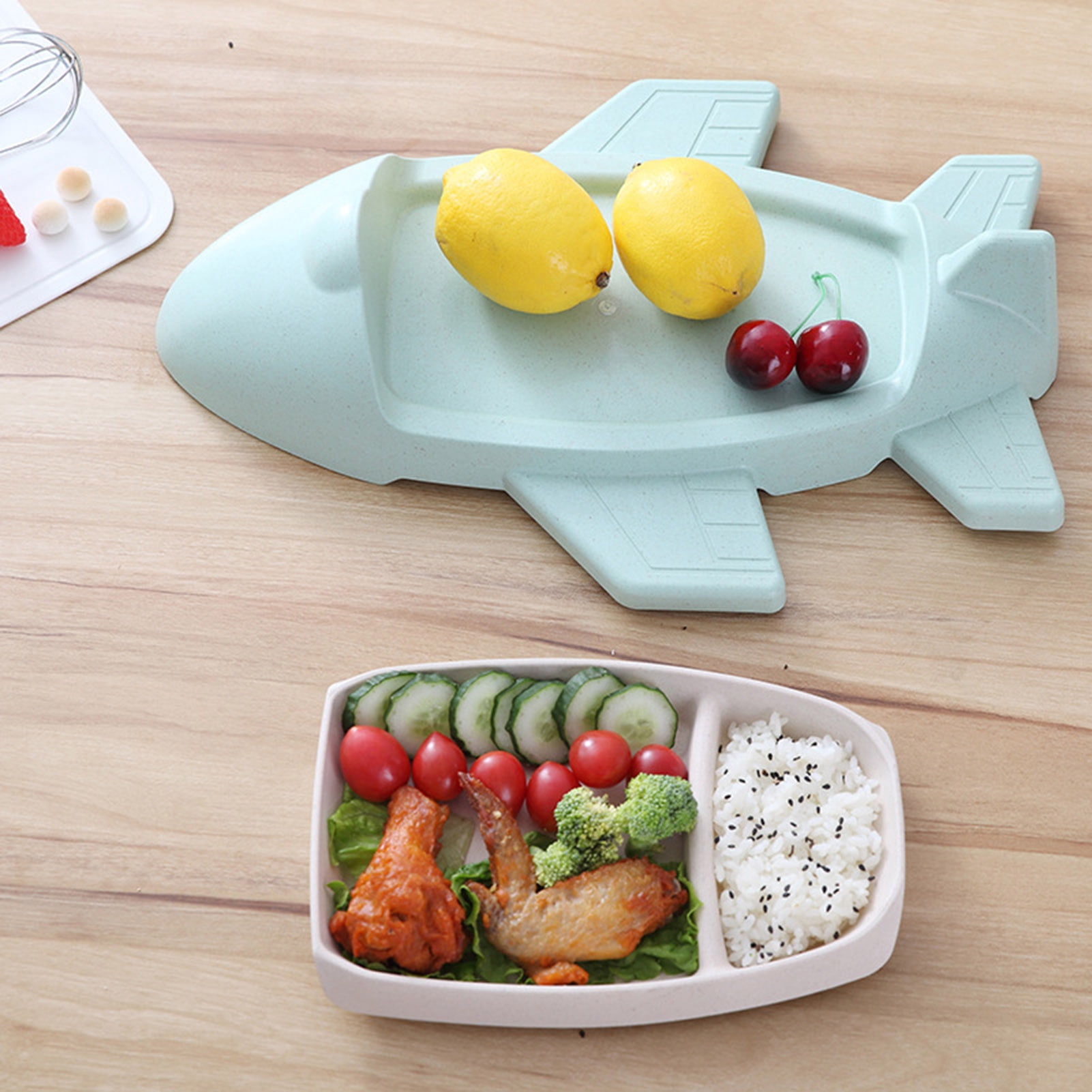 Grofry Baby Children Dish Cartoon Airplane Division Design Tableware Kids Dinnerware Food Bowl for Toddler