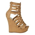 thumbnail image 2 of Nature Breeze AH70 Women Leatherette Gladiator Strappy Open Toe Platform Heel Wedge, 2 of 4